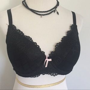 Black Lace Underwire Push Up Bra